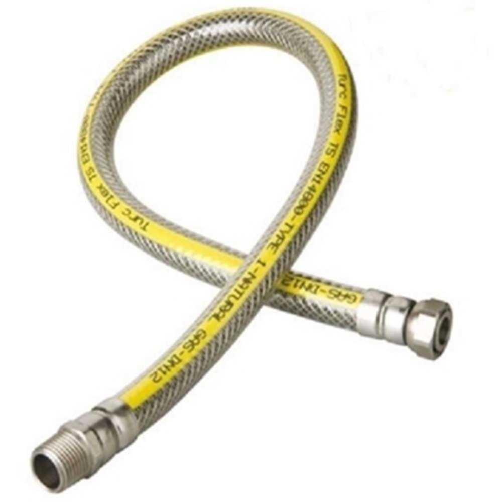 73 PEPE DİŞİ-ERKEK GAZ FLEXİ 1/2*1/2 50 CM SARI