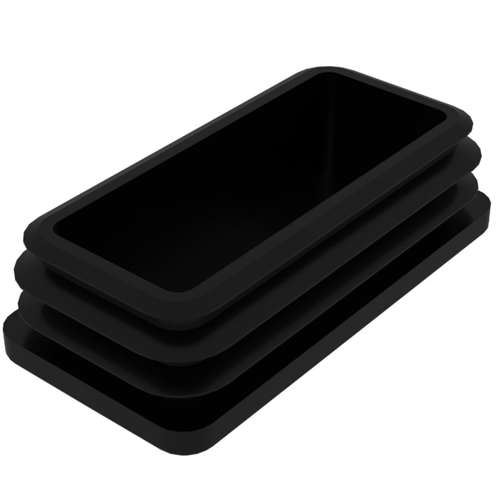İÇ TAPA-DÜZ PROFİL TAPASI DİKDÖRTGEN 50*30 MM SİYAH
