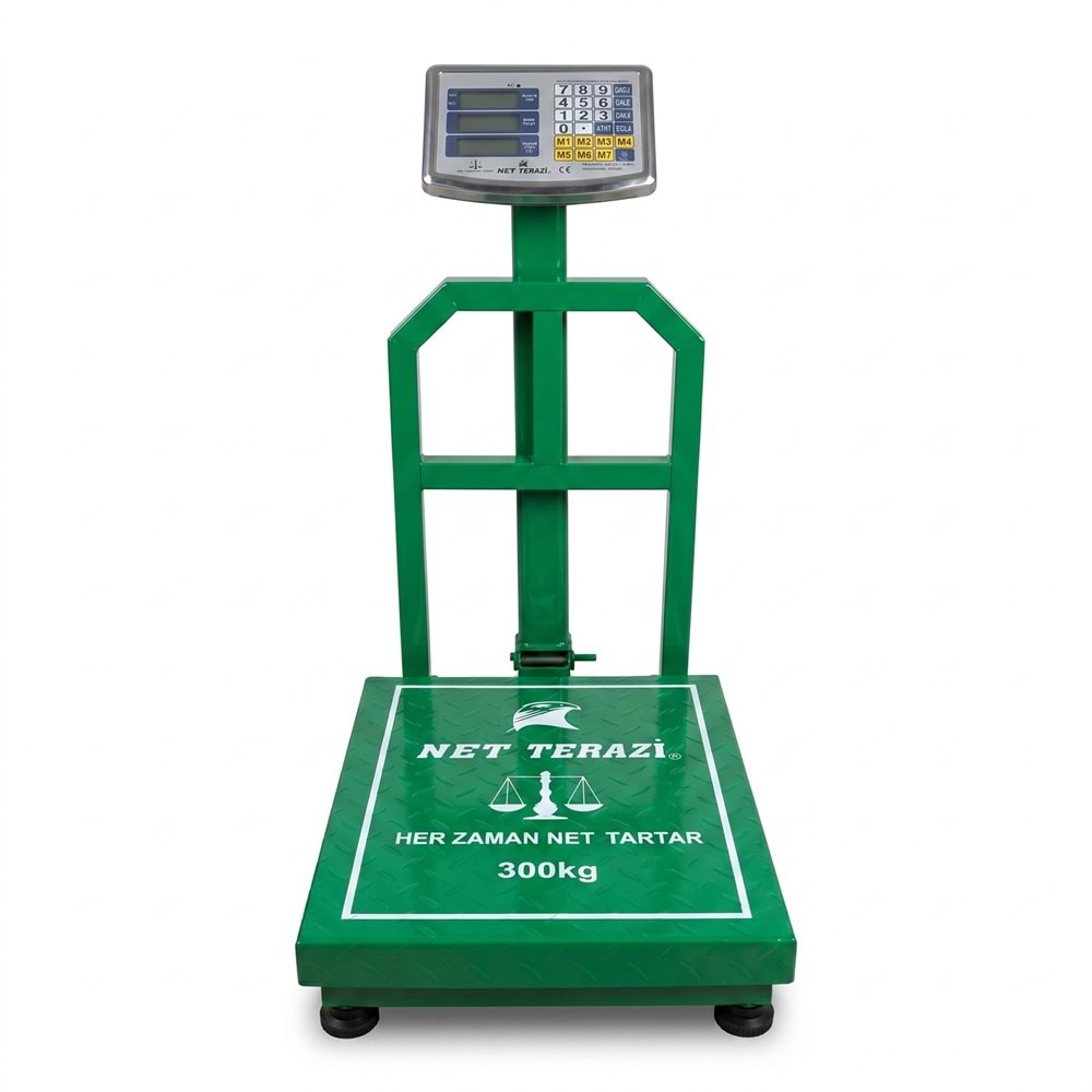 KANTAR ELEKTRONİK-TABLALI-300 KG-NET TERAZİ-YEŞİL