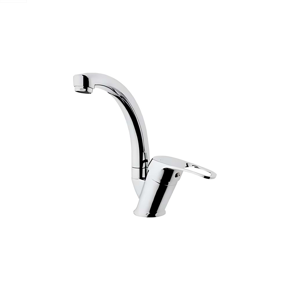EDU TEK DELİK KUĞU LAVABO ÇEŞMESİ 1/2 İNÇ KROM