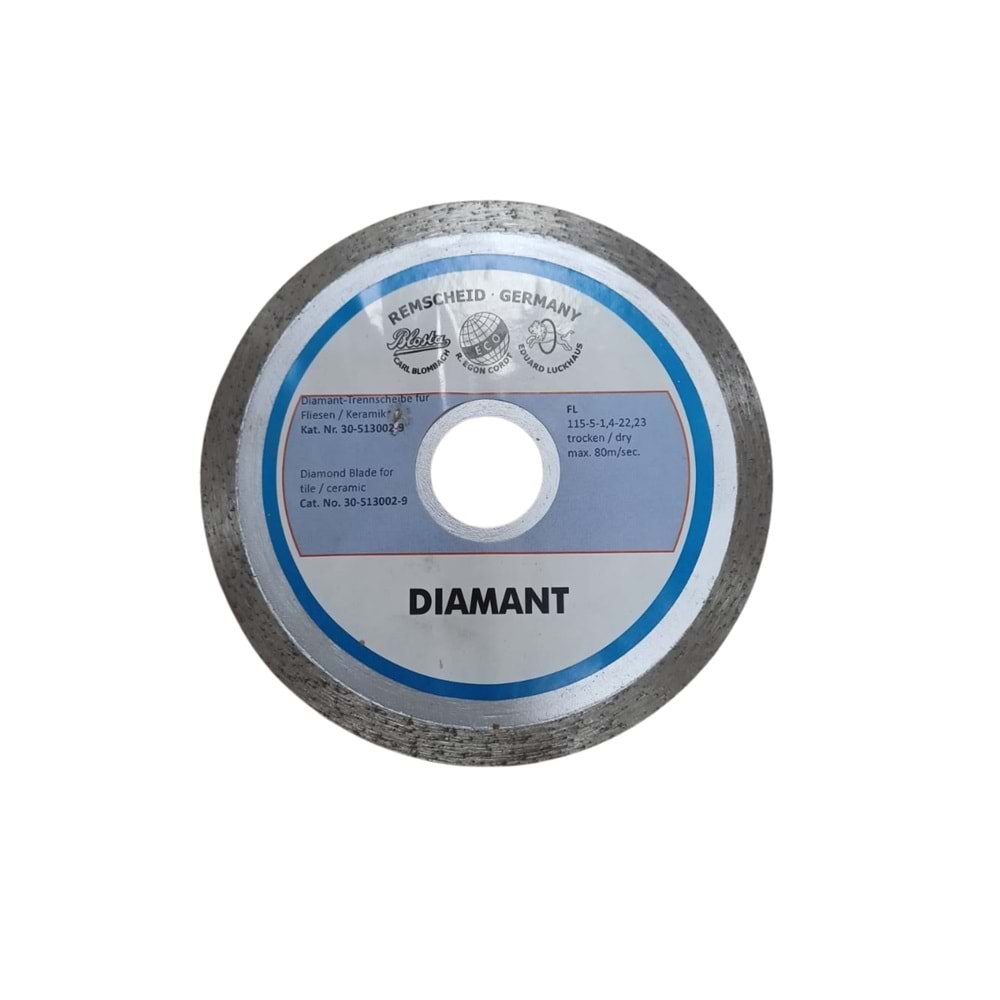 DİAMANT DÜZ SERAMİK KESME TEPSİ 115*1.4*22.23 SİLVER