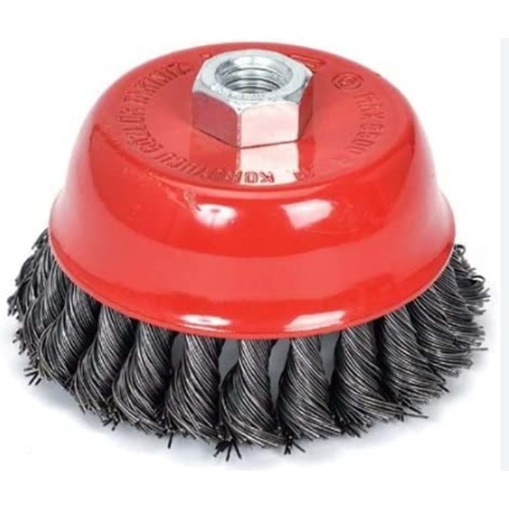 KONİK TEL FIRÇA-VİDALI-BURGULU-100MM-M14-EDU-METAL