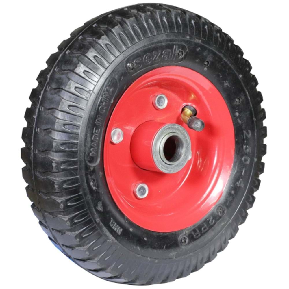 EL ARABASI ŞİŞME TEKER METAL JANT 250-4 - 2PR KIRMIZI SEZAL