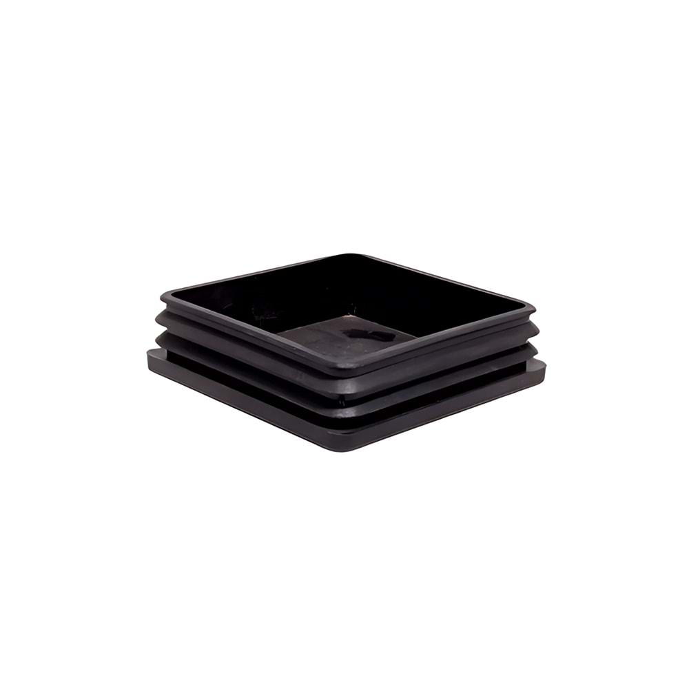 İÇ TAPA-TIRTIKLI PROFİL TAPASI KARE 100*100 MM SİYAH