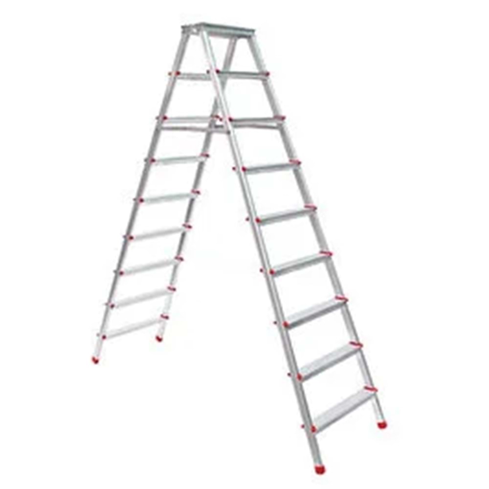 MERDİVEN PRESTİGE ALÜMİNYUM 9+1 BASAMAK SİLVER BEYKON