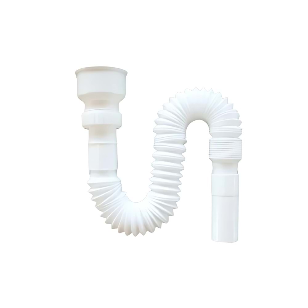 ÖZBEST KÖRÜKLÜ PLASTİK PİSUVAR SİFONU 50 MM BEYAZ