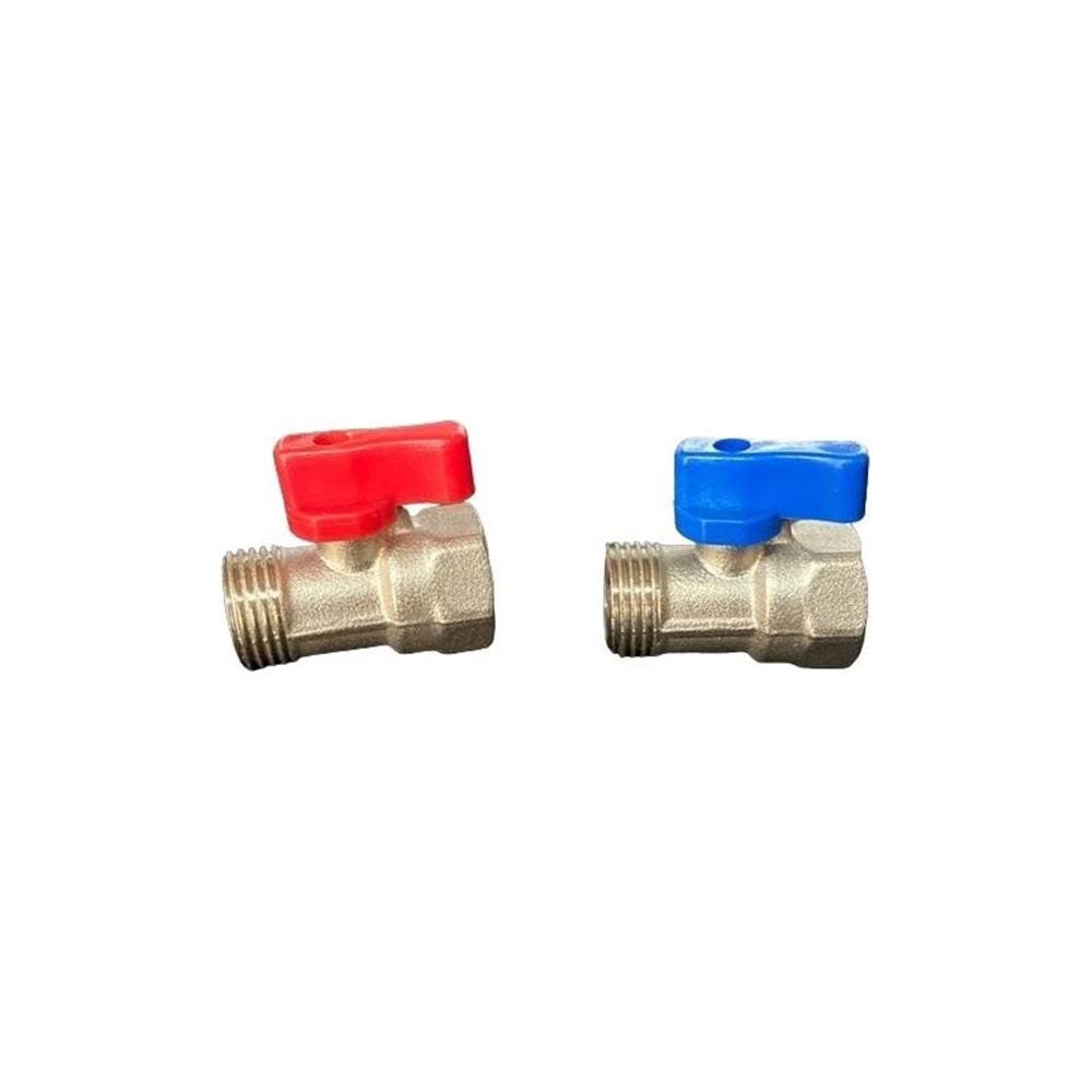 MİNİ VANA BİLYALI 3/8*3/8 KIRMIZI-MAVİ ÇERMİK