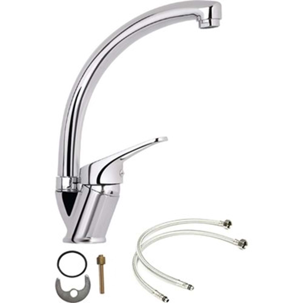 OMR MUTFAK ÇEŞMESİ MİX 33 CM KROM