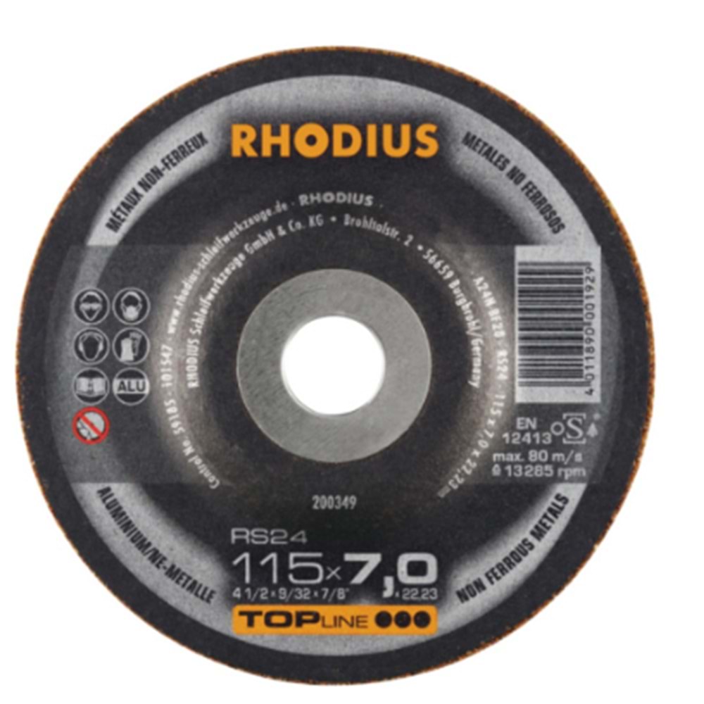 RHODUS İNOX DEMİR KESME TAŞI 115*1*22.23 MM TURUNCU -SİYAH