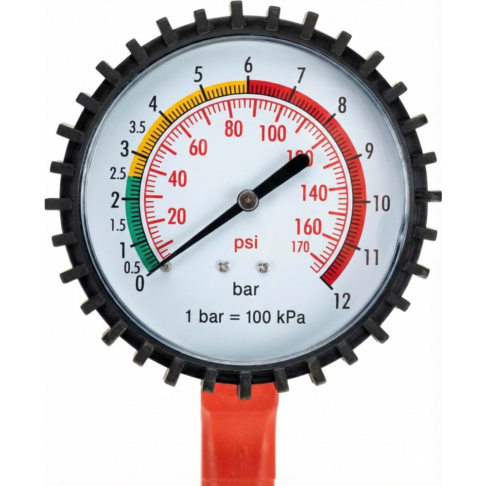 LASTİK ŞİŞİRME-SAATLİ-0-10 BAR-CONDOR-KIRMIZI