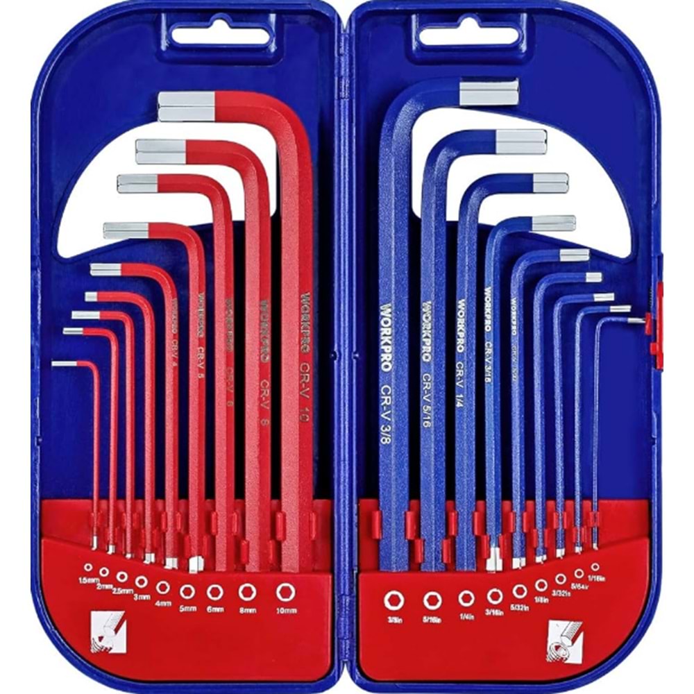 EDU ALYAN ANAHTAR SET 1.5-10MM KIRMIZI-MAVİ PAKET
