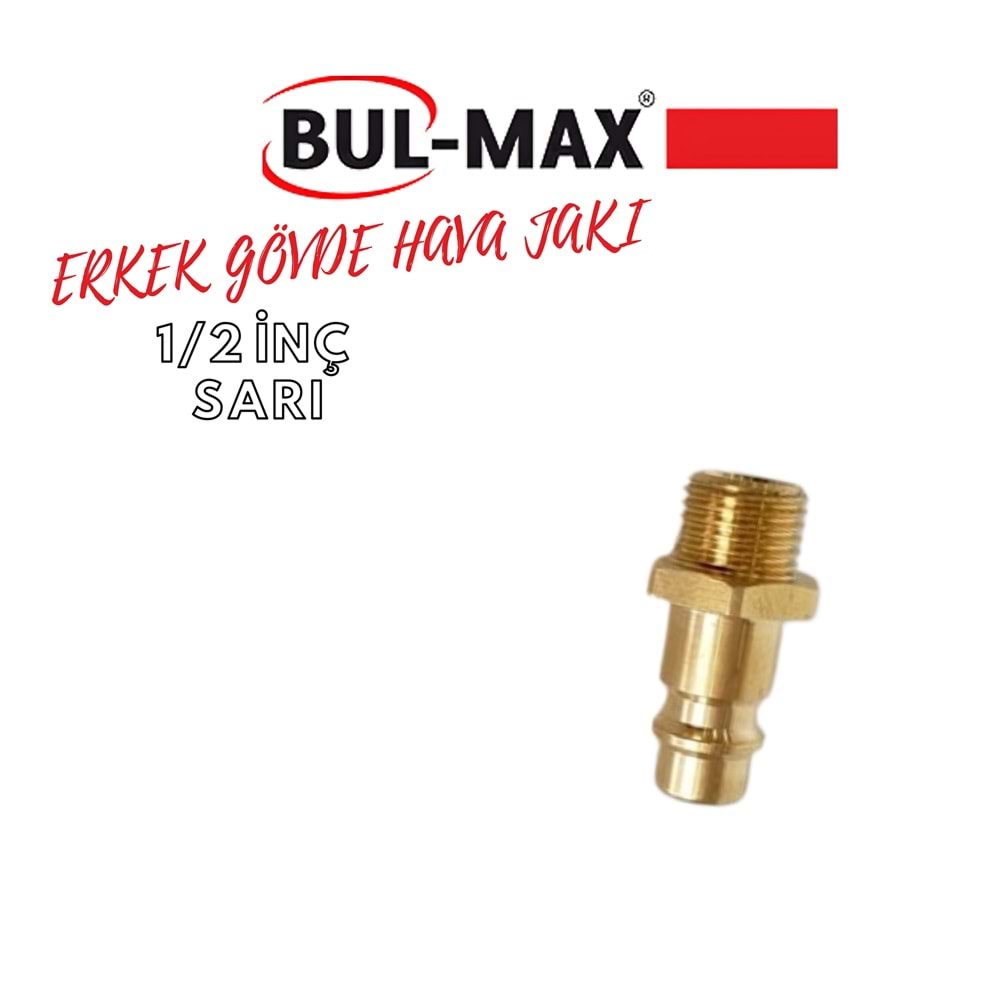 BUL-MAX ERKEK GÖVDE HAVA JAKI 1/2 İNÇ SARI