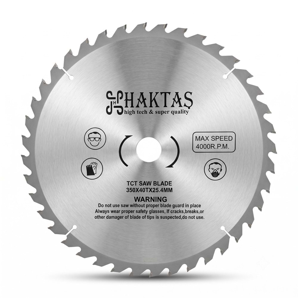 DAİRE TESTERE BIÇKISI AHŞAP 350*40T*25.4 MM KROM HAKTAŞ