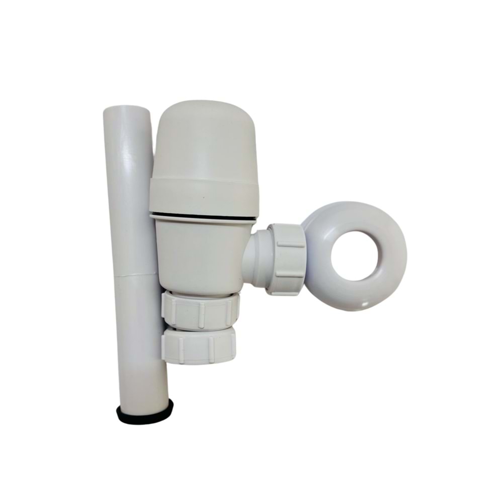 ERÇAĞ TASSIZ PLASTİK LAVABO SİFONU BEYAZ