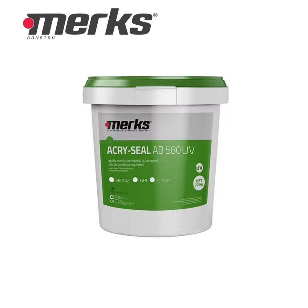 MERKS AKRİLİK UV ELASTİK SIVI MEMBRAN ACRYSEAL AB 580 20 KG BEYAZ