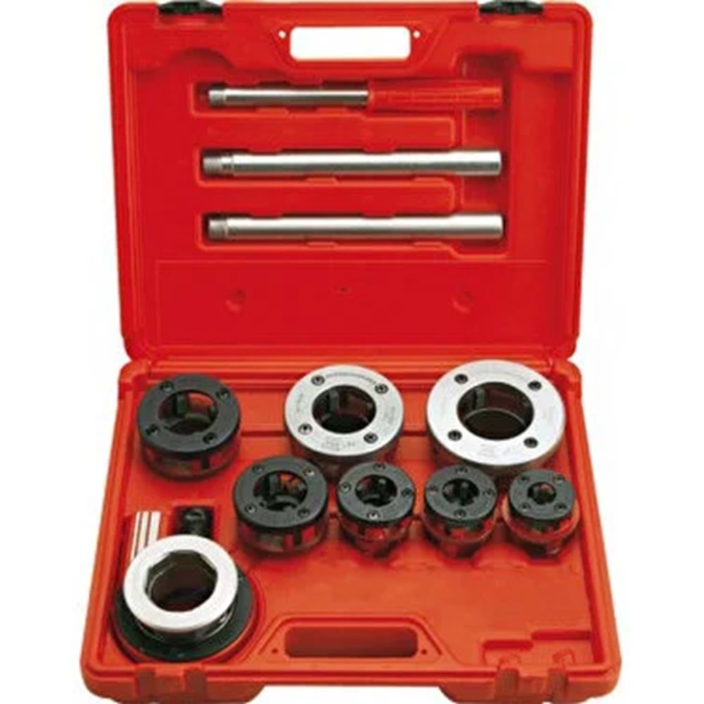 MEGA BORU PAFTA TAKIMI PLASTİK KUTU 3/8-1 1/4 KIRMIZI