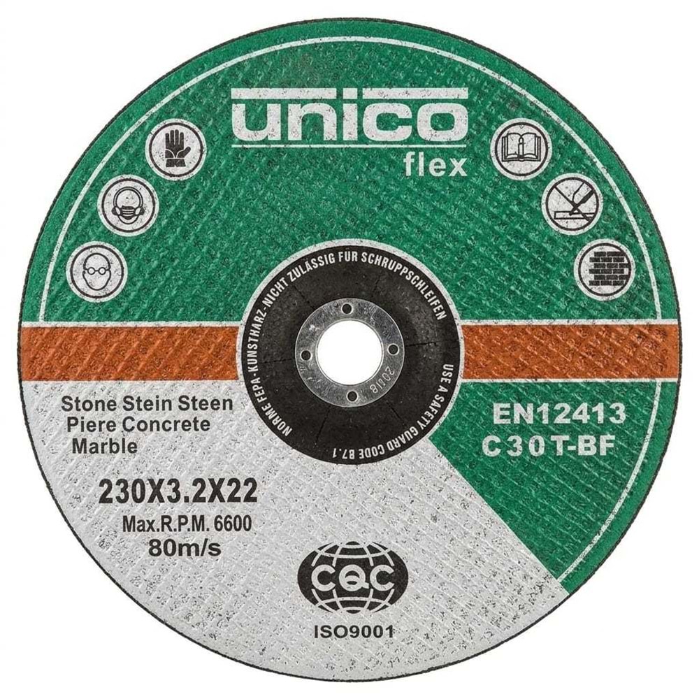 MERMER KESME TAŞI-TAŞ-230*3*22.2-UNICO-SİYAH