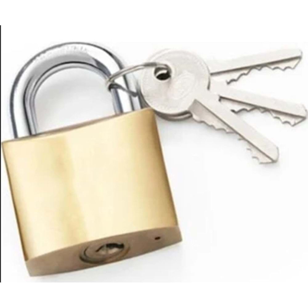 ASMA KİLİT SARI-3 ANAHTAR-38 MM-TKY-CIRCLE-SARI