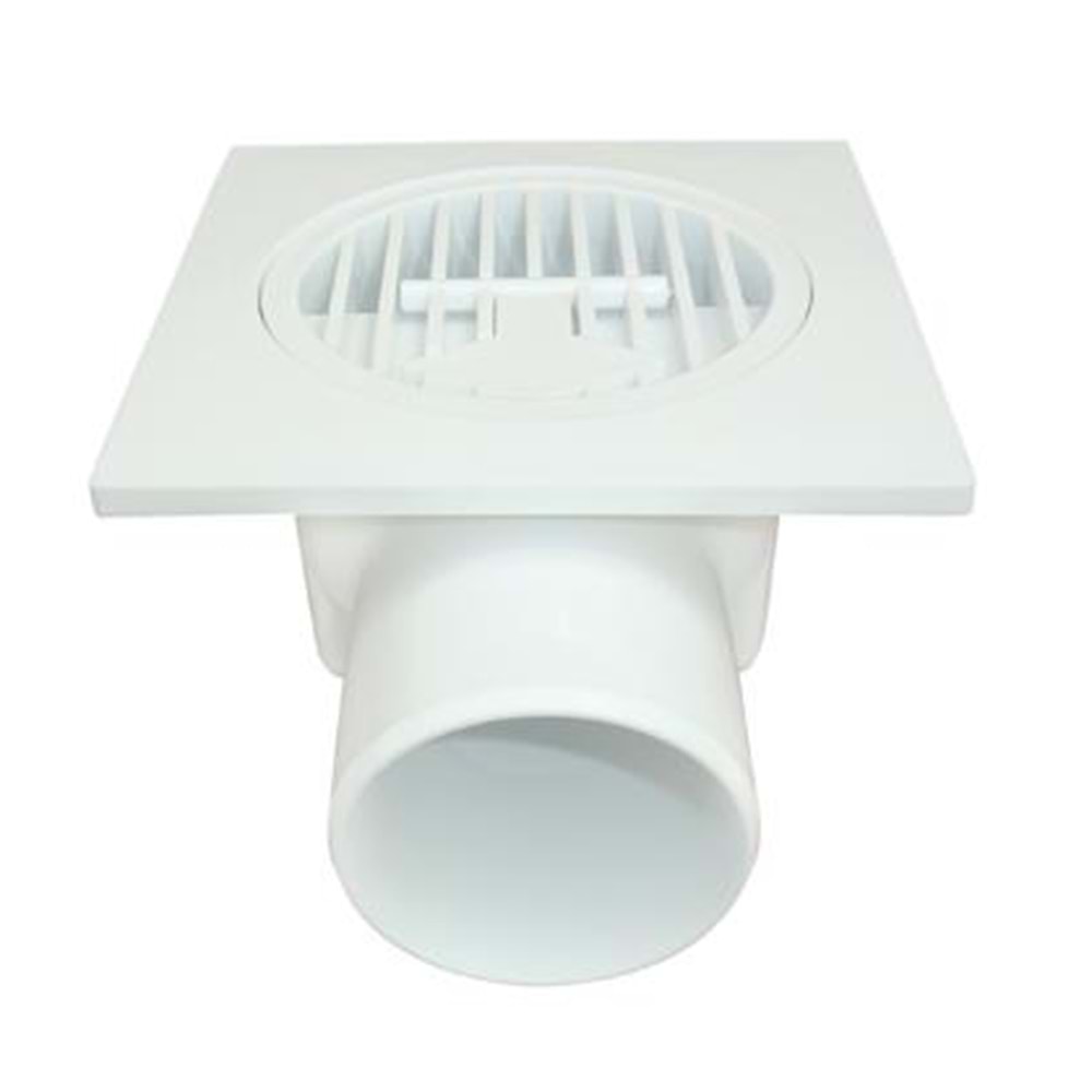 ÖZBEST-BRAZA YAN ÇIKIŞ YER SÜZGECİ PLASTİK 15*15 3 İNÇ BEYAZ