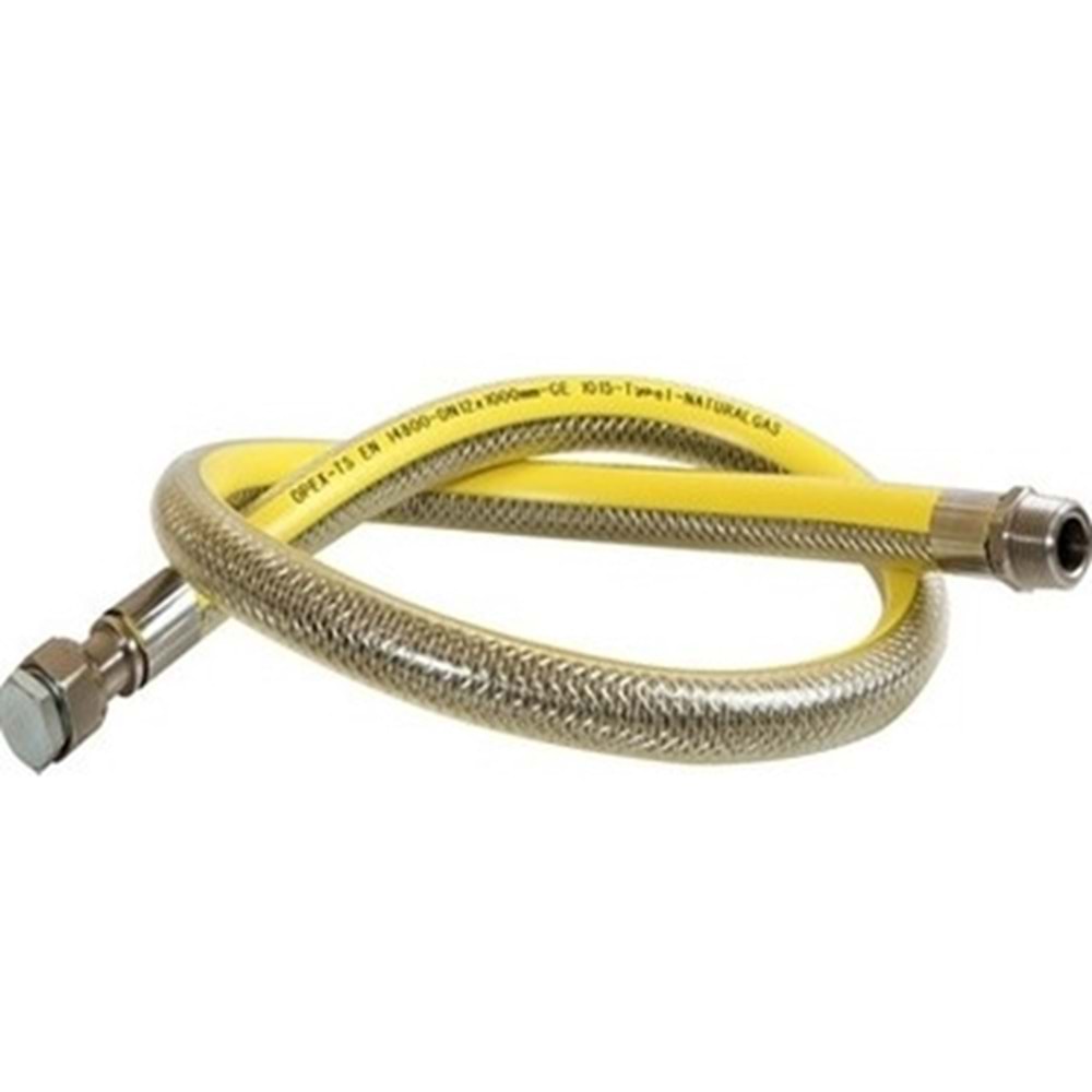 GFS DİŞİ-ERKEK OCAK FIRIN KROM GAZ FLEXİ 1/2*1/2 100 CM