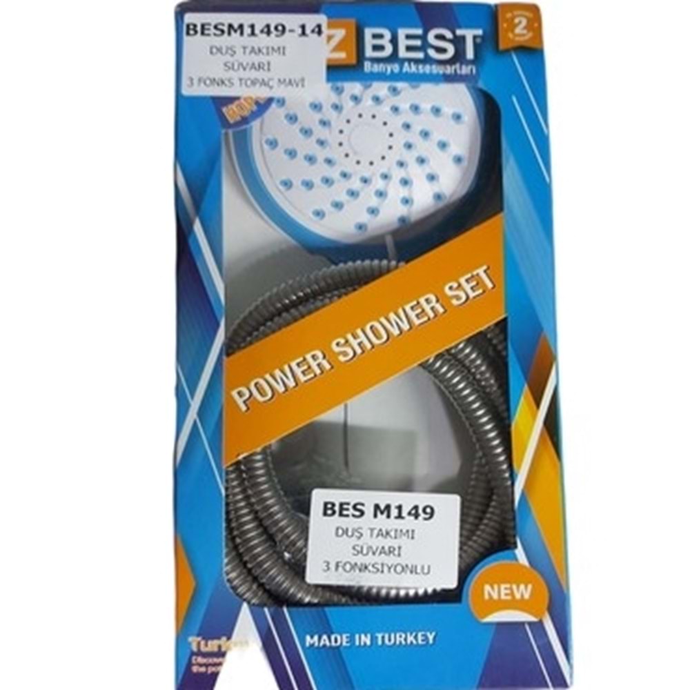 DUŞ SETİ MAFSALLI FONKSİYONLU MAVİ PAKET ÖZBEST