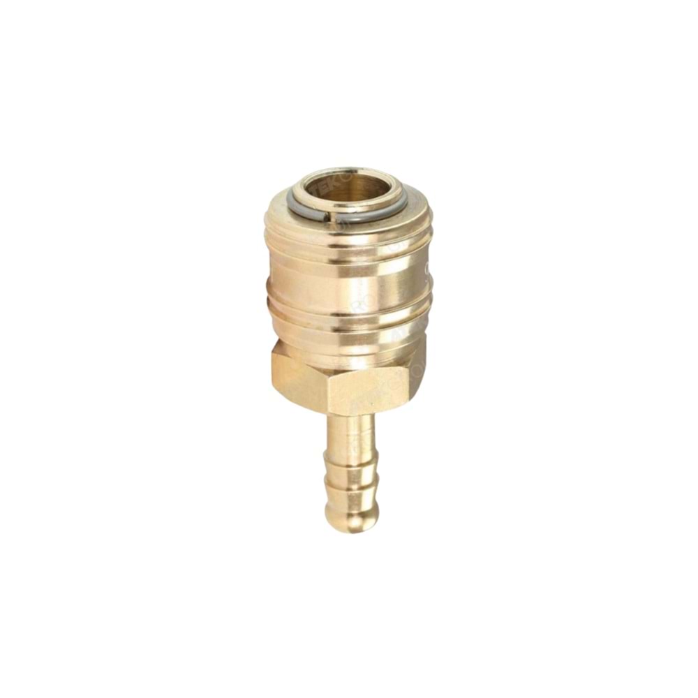 ÇERMİK HORTUMA GEÇME HAVA JAKI UCU 8 MM PİRİNÇ SARI