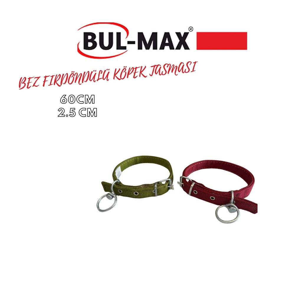BUL-MAX BEZ-FIRDÖNDÜLÜ KÖPEK TASMASI 60 CM 2.5 EN KARIŞIK