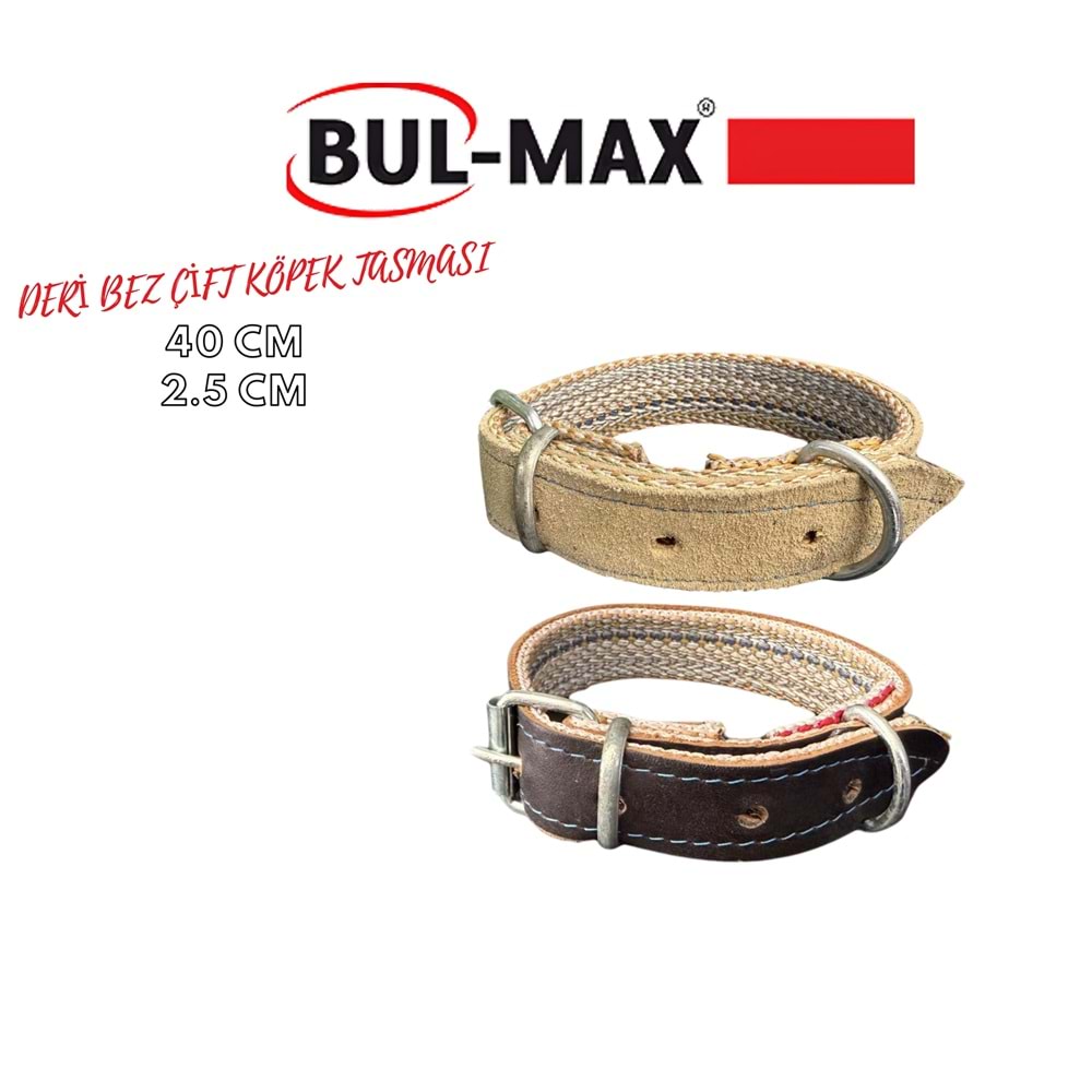 BUL-MAX DERİ-BEZ KÖPEK TASMASI 40 CM 2.5 EN KARIŞIK