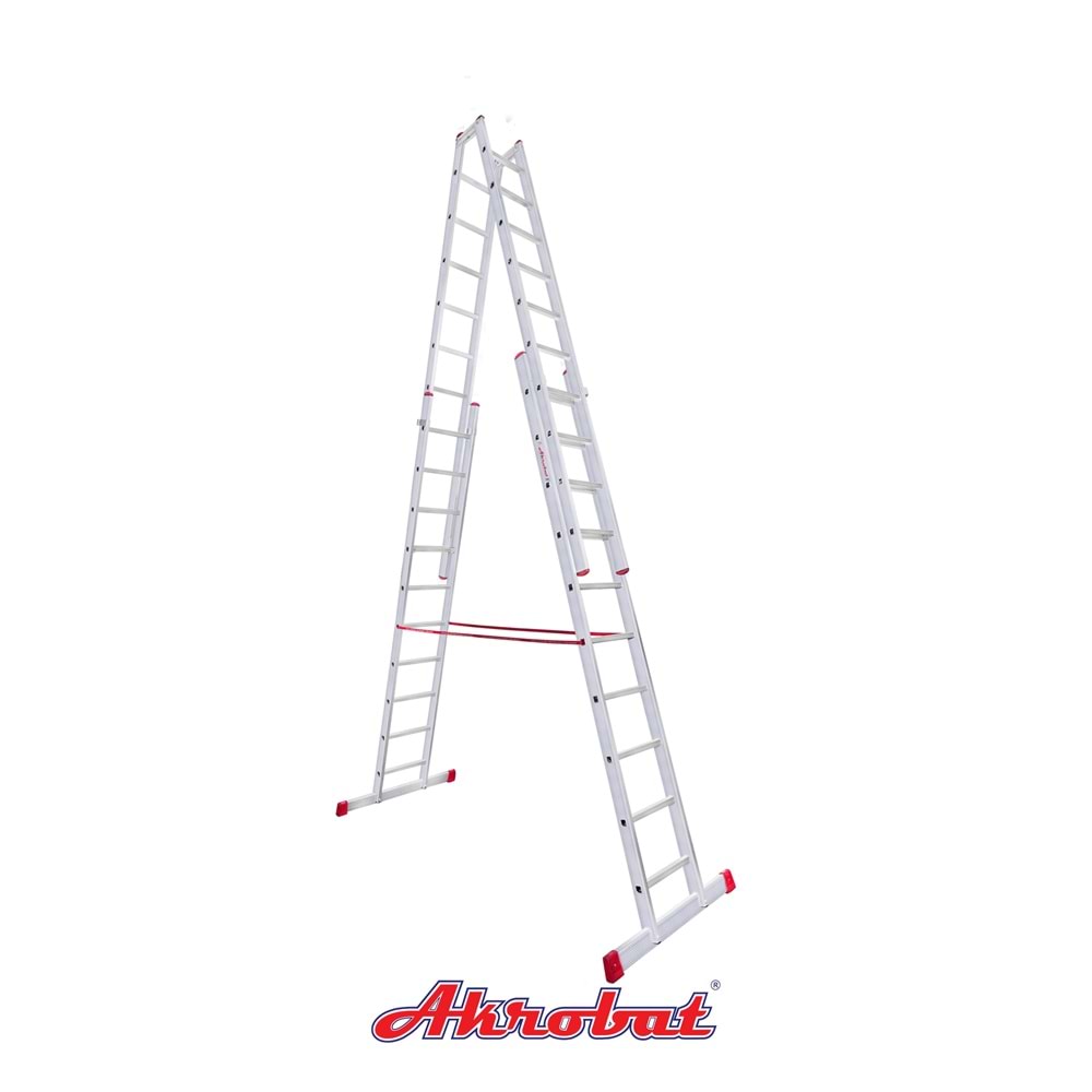 AKROBAT ALÜMİNYUM A TİPİ MERDİVEN 2*2=4 MT SİLVER