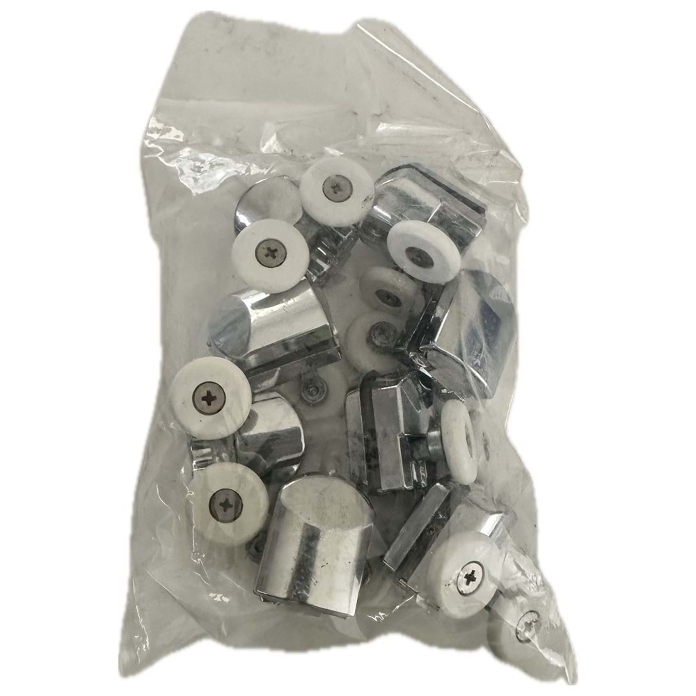 DUŞAKABİN TEKERLEK ÜSTTEN 22 MM KROM-BEYAZ