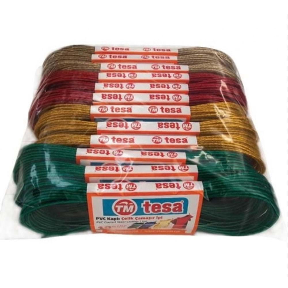 ÇAMAŞIR TELİ PVC KABLI 10 MT KARIŞIK TESA-TEMSAN