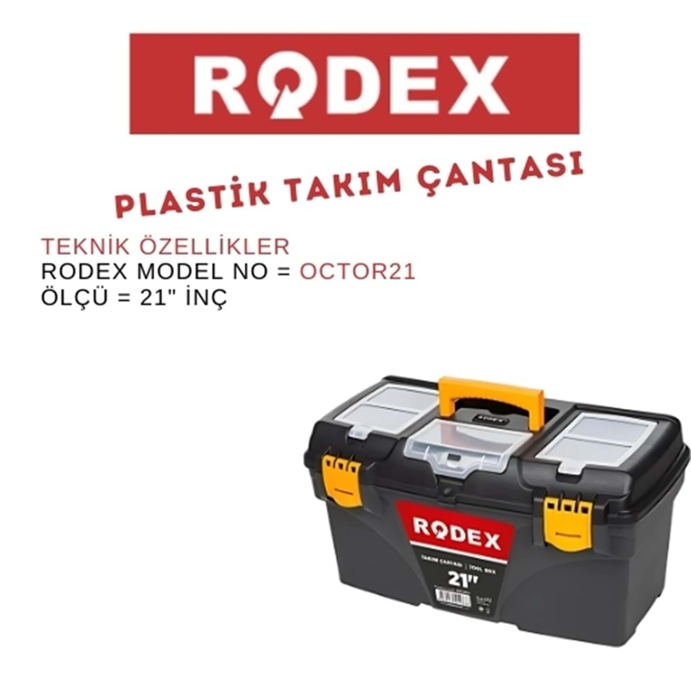 RODEX PLASTİK TAKIM ÇANTASI 21 İNÇ SARI-SİYAH OCTOR21