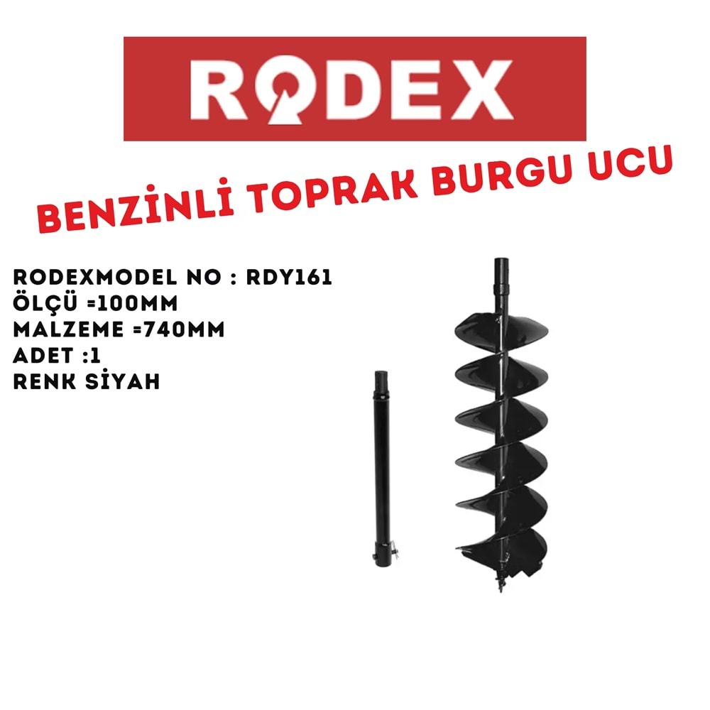 RODEX BENZİNLİ TOPRAK BURGU UCU 100*740 MM RDY161