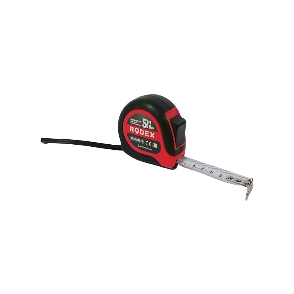 RODEX KAUÇUK KAPLI MIKNATIS ŞERİT METRE 5M*19 MM KIRMIZI RHT0690519