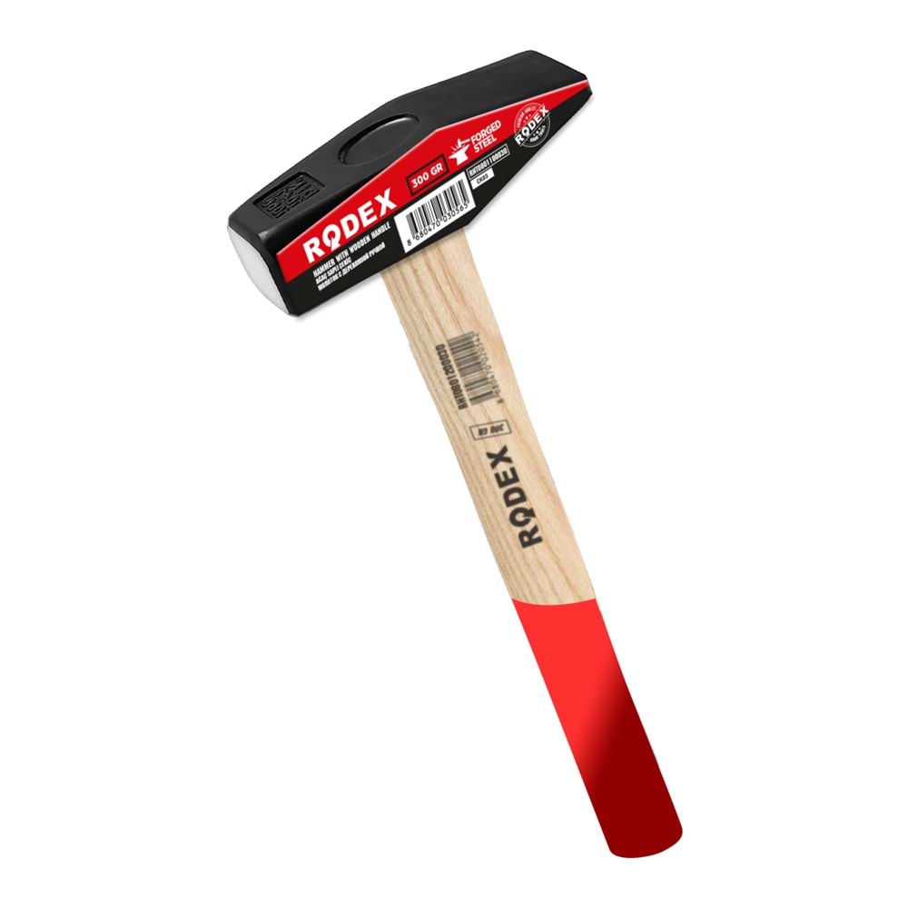 RODEX AHŞAP SAPLI ÇEKİÇ 100 GR KIRMIZI