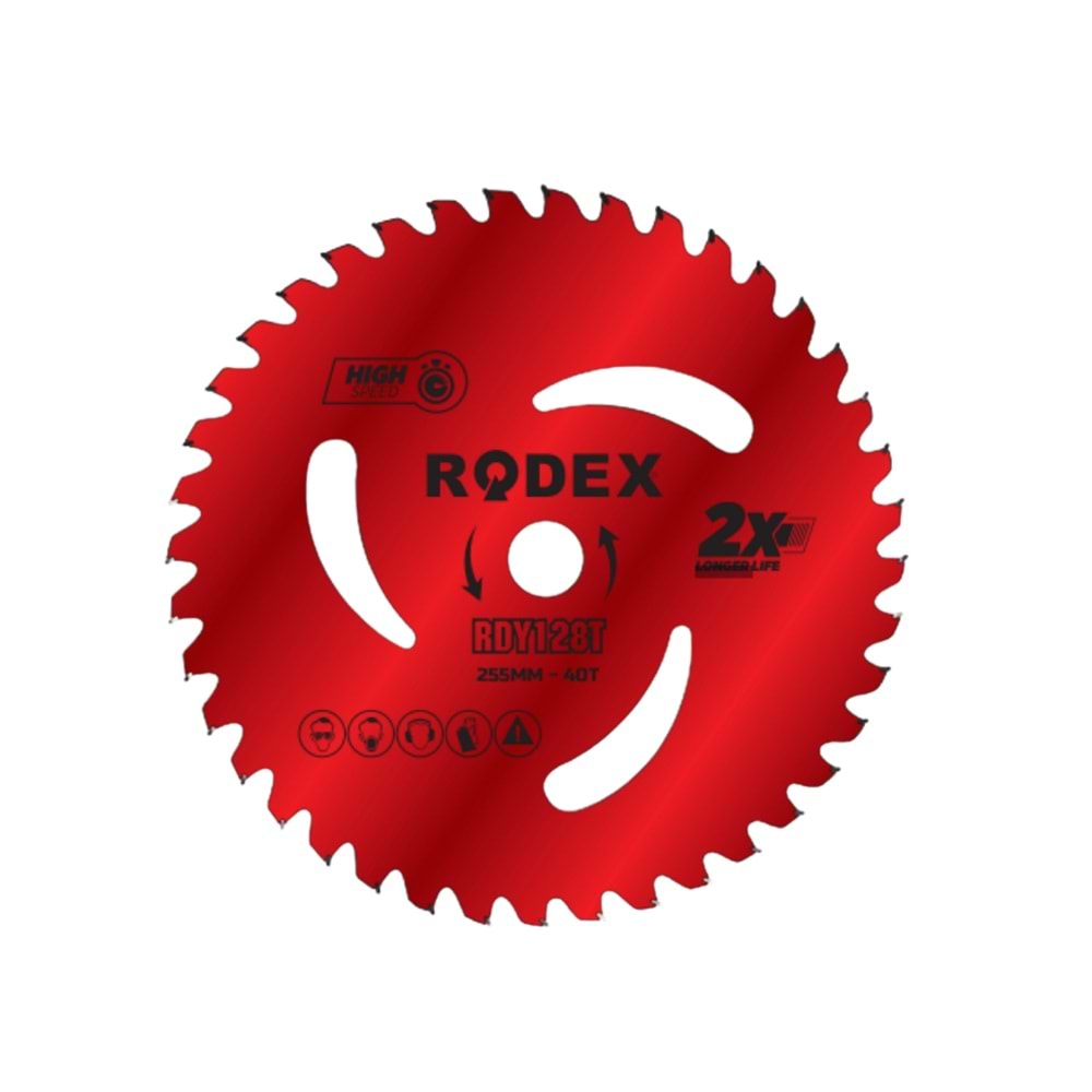 RODEX OT BİÇME ELMAS TEPSİ 40 DİŞ 255 MM KIRMIZI RDY128T