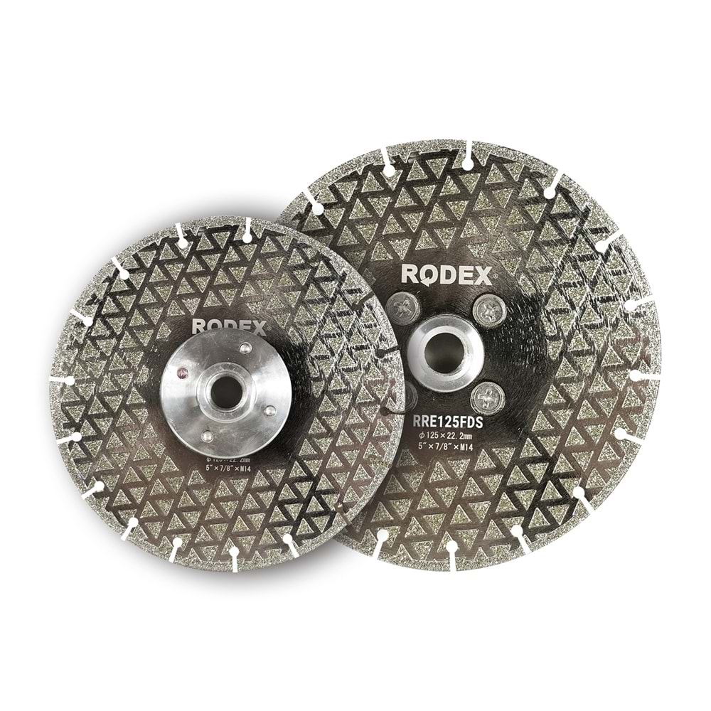 RODEX FLANŞLI ÇİFT TARAF SERAMİK KESME TEPSİ KESİK 115*M14 SİLVER RRE115FDS