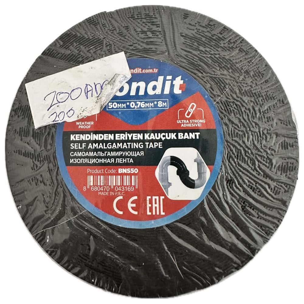 BONDİT KAUÇUK TAMİR BANDI 50*0.76*8 MT SİYAH
