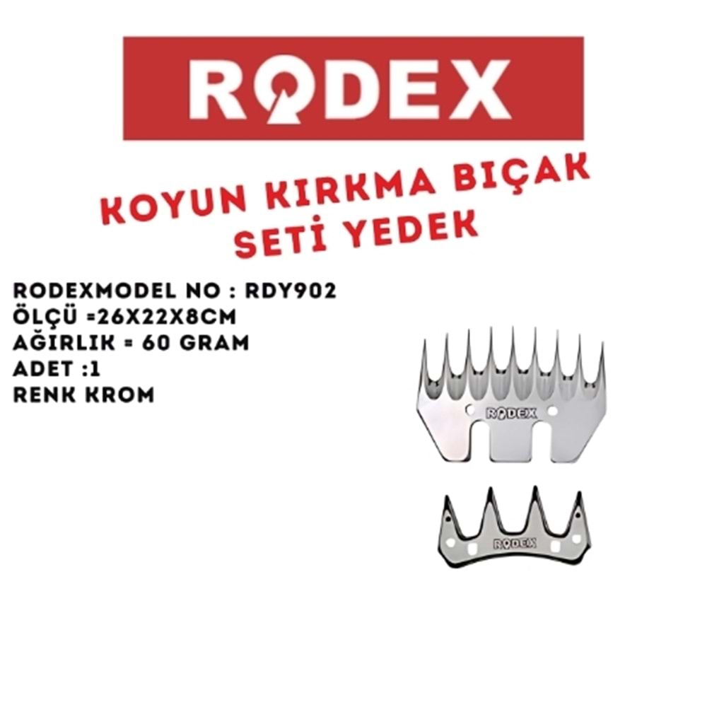 RODEX KOYUN KIRKMA BIÇAK SETİ YEDEK ŞEF RDY902