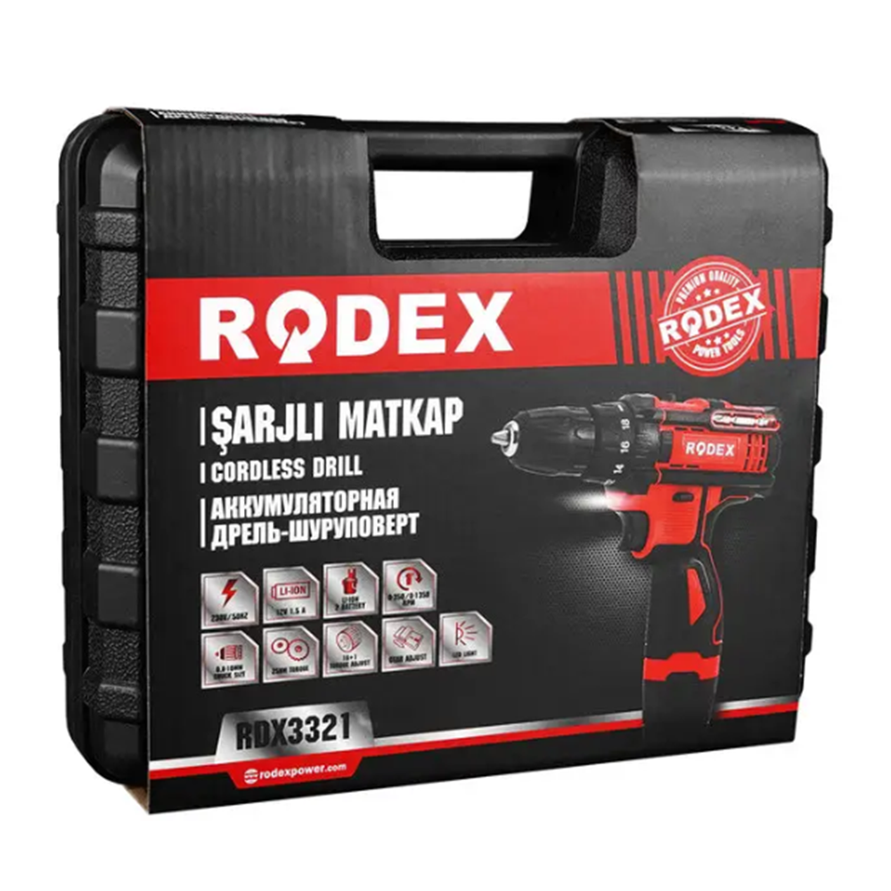 RODEX AKÜLÜ MATKAP ÇANTALI 10MM 350/1350RPMI RDX3321