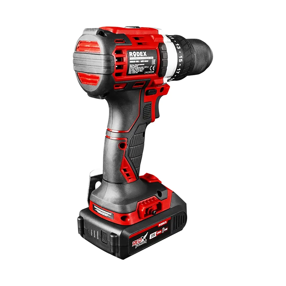 RODEX MATKAP AKÜLÜ KÖMÜRSÜZ 13 MM 500/1800 RPM 50NM 2 VİTES 20V 2X LI-ION BMC RPX2330F