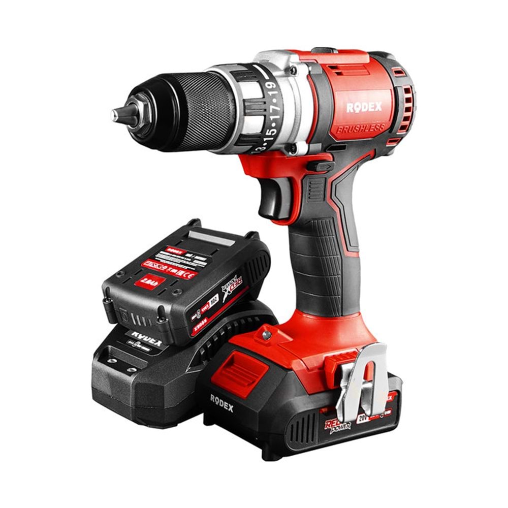 RODEX AKÜLÜ MATKAP 13 MM 20V 2.0AH 0-550/0-2000 RPM 80N KIRMIZI RPX2350F