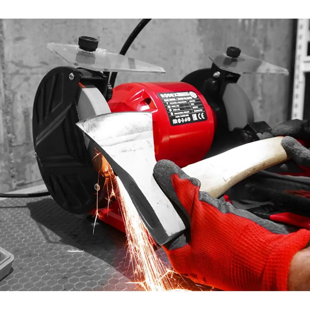 RODEX ELEKTRİKLİ BAKIR SARGI ZIMPARA TAŞ MOTORU 150 MM 2950 RPM 250W RDX4151