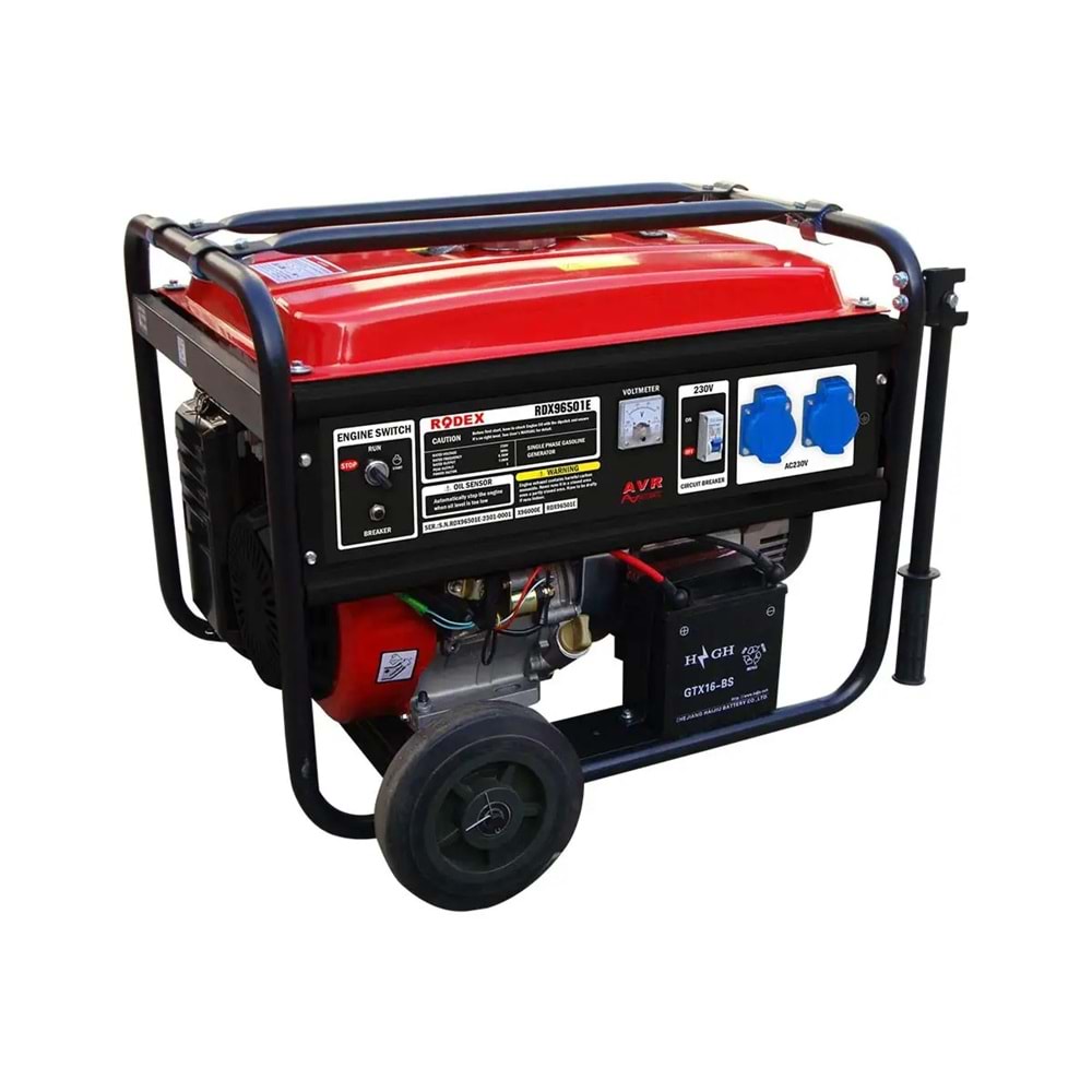 RODEX BENZİNLİ MARŞLI JENERATÖR 7KVA*6.5KWA 6.5KWA/6.5KVA RDX96501E
