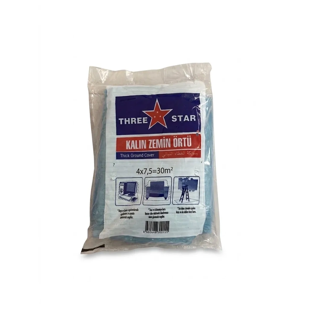 KORUYUCU ÖRTÜ KALIN 4*8= 30 M2 MAVİ THREE STAR