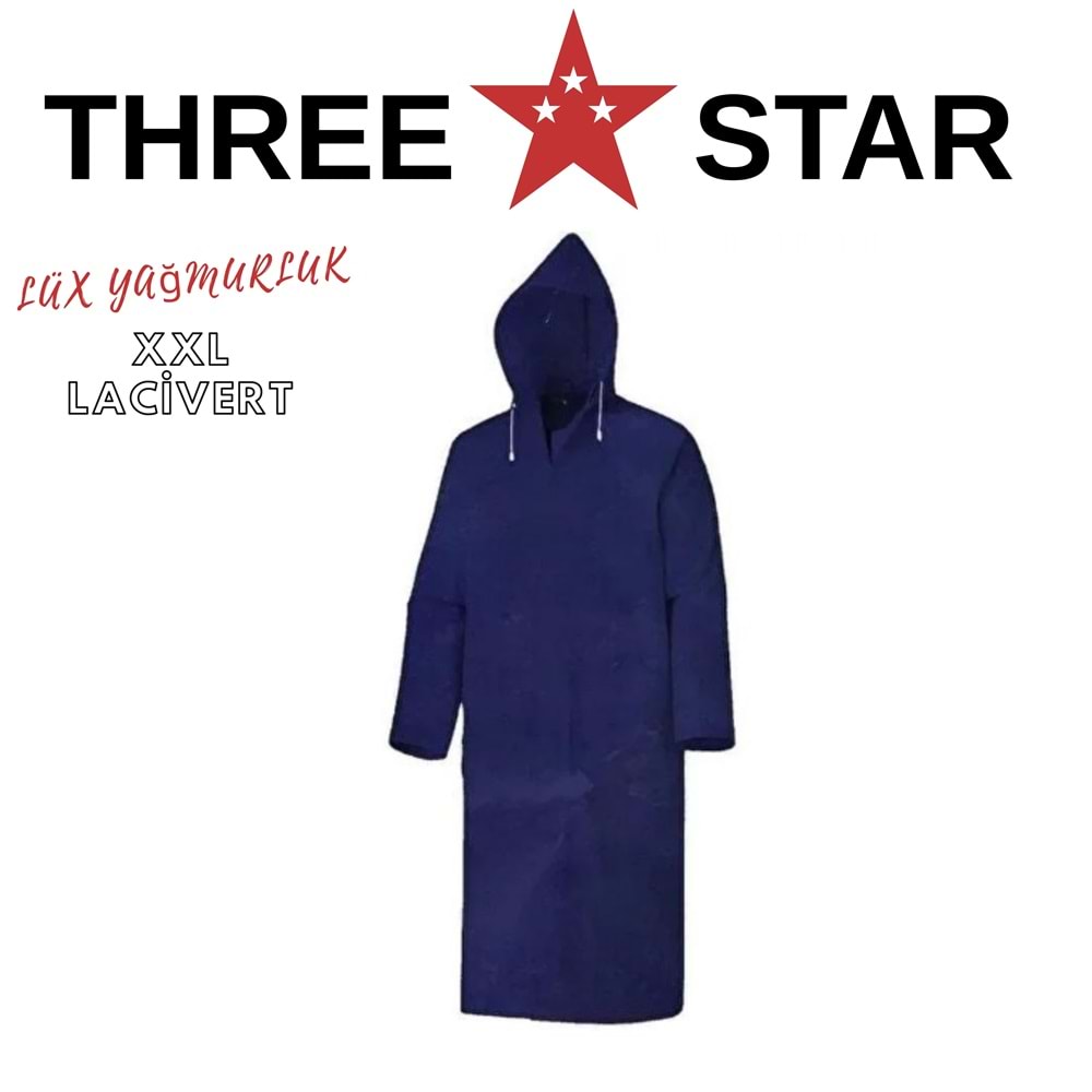 THREE STAR LÜX YAĞMURLUK XXL LACİVERT