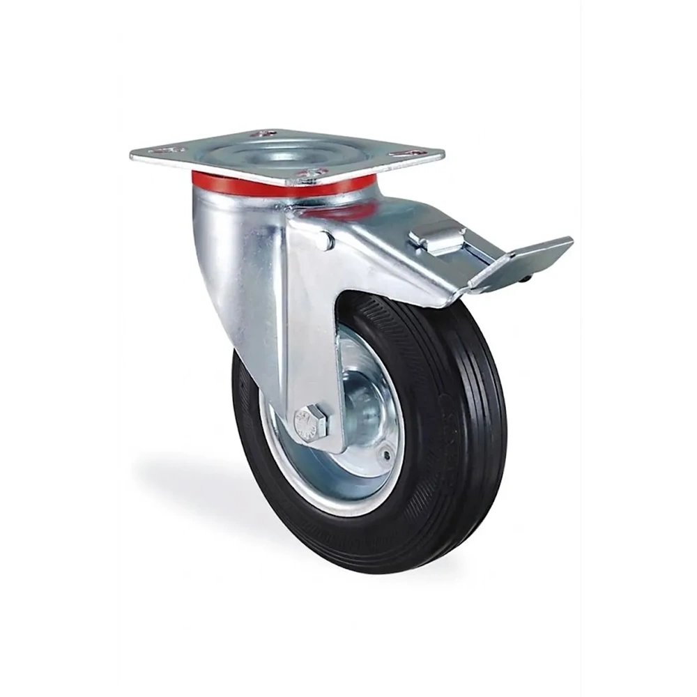 TEKERLEK FRENLİ-HAREKETLİ-150*40 MM-SEZAL-SİYAH