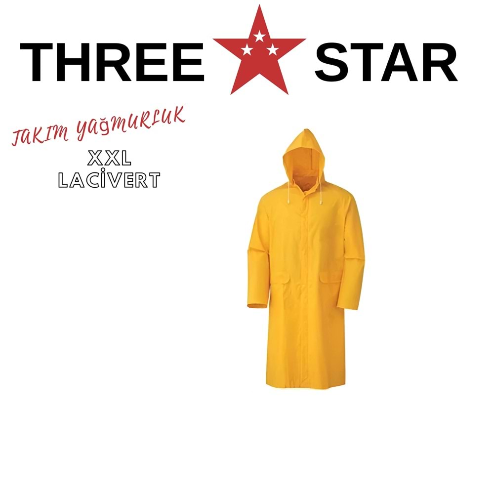 THREE STAR LÜX SİLVER YAĞMURLUK XL SARI