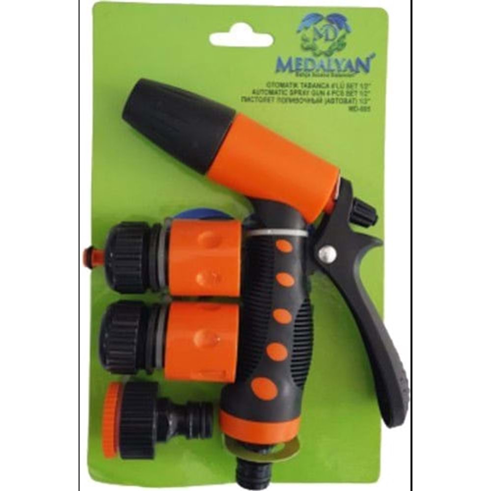 SU TABANCASI 4 PARÇA SİYAH-TURUNCU MEDALYAN