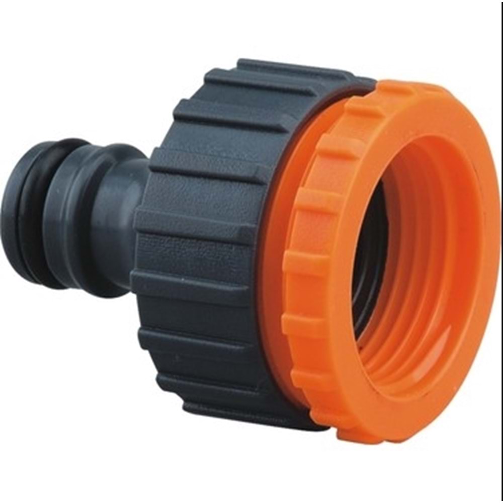 BAHÇE ÇEŞMESİ UCU DİŞİ 1/2''-3/4 TURUNCU-SİYAH MEDALYAN